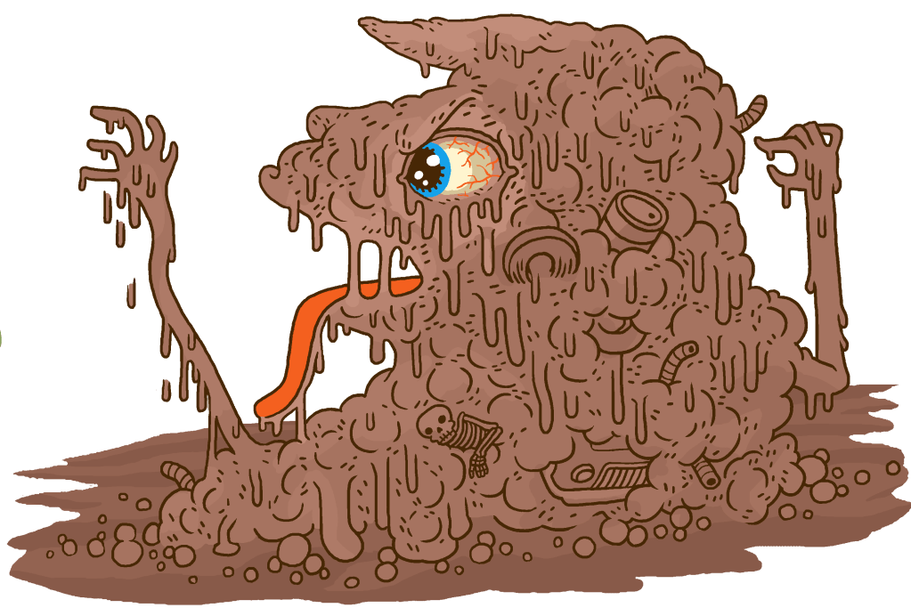 This is a cartoon version of a swamp monster.